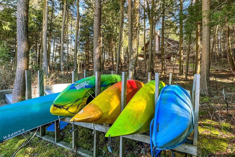 boats on a rack
