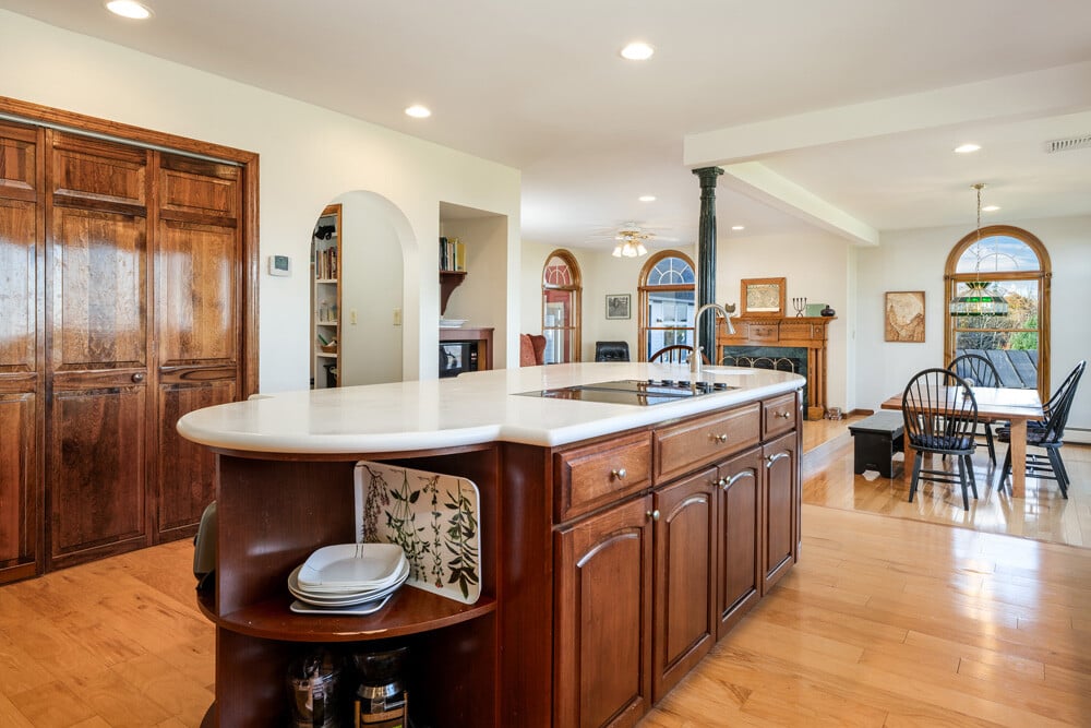 Eat in kitchen with fireplace