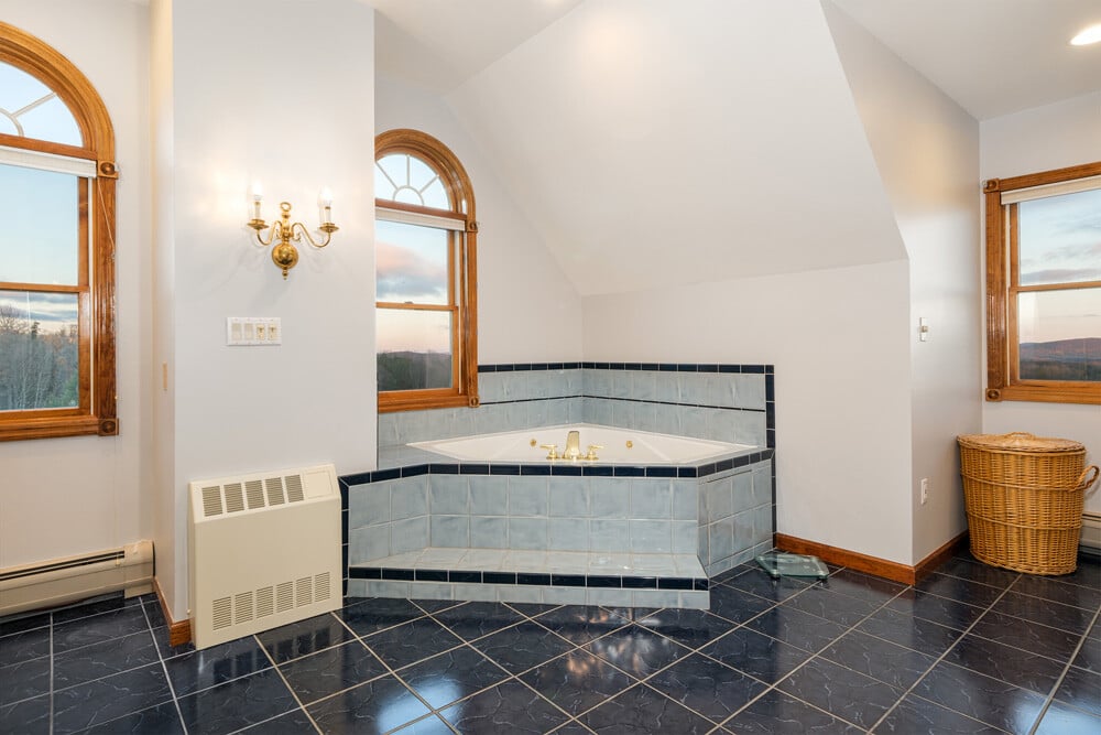 Soaking tub in the primary bathroom