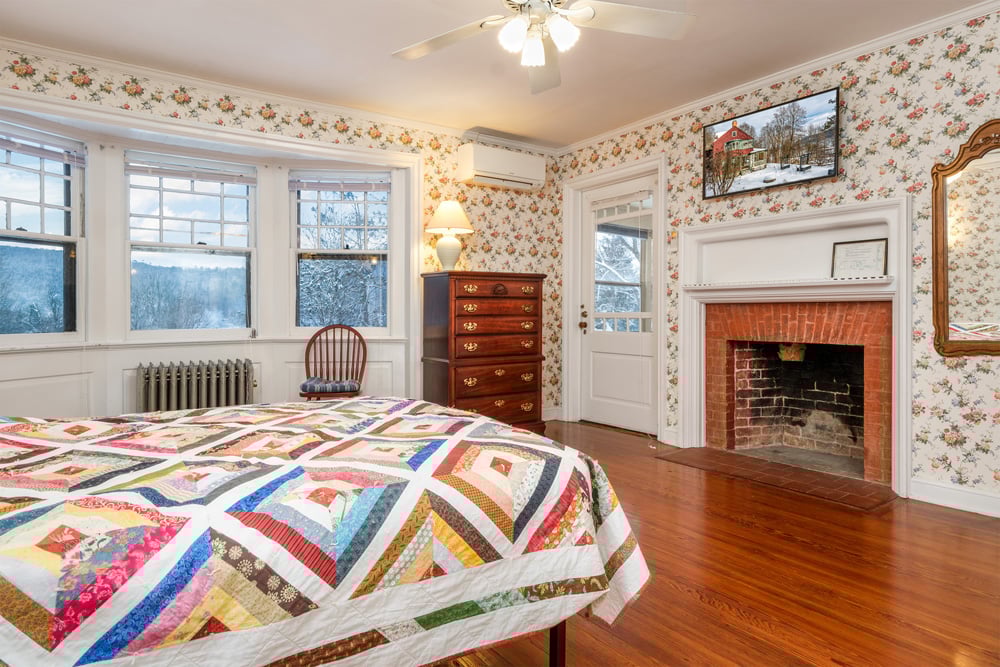 42 Bedroom #3 (Oak) w Fireplace & Summer Sleeping Porch - 6 Westridge Rd Cooperstown