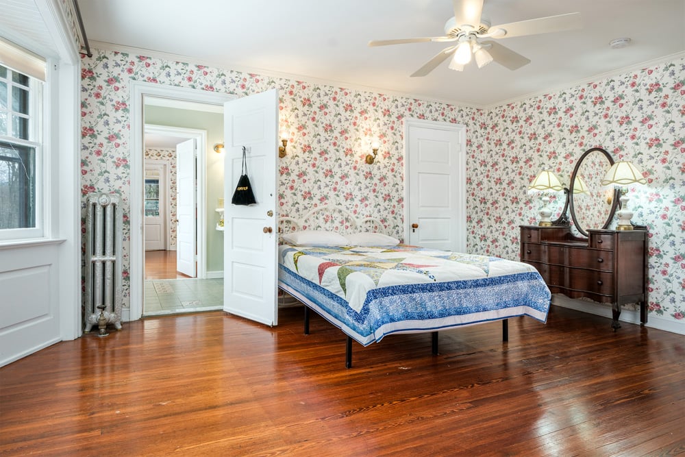 56 Bedroom #2 (Mahogany) w view to shared bath - 6 Westridge Rd Cooperstown